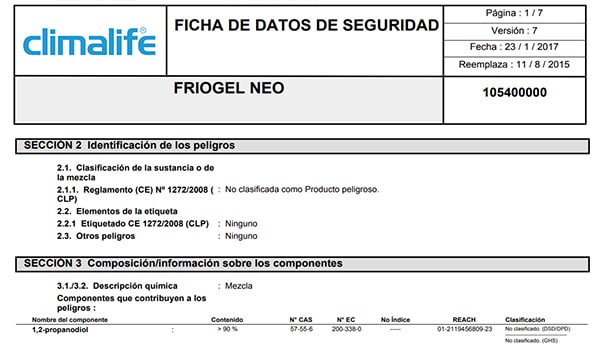 FDS ficha datos seguridad MPG Friogel Neo